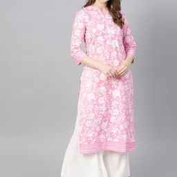 Varanga Women Pink & White Printed Straight Kurta-picture-22