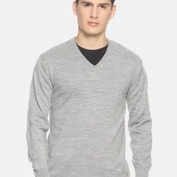 513 Men Grey Solid Pullover Sweater-image-67