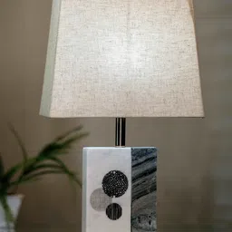 POSH-N-PLUSH Cream-Colored Solid Marble Table Lamp-picture-31