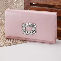 ZEVORA Embellished Leather Foldover Clutch-picture-49