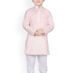 SG YUVRAJ Boys Pink Kurta with Pyjamas-picture-20