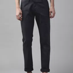 Blackberrys Men Navy Blue Solid B-95 Sharp Regular Fit Chinos-picture-40