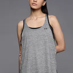 UNDER ARMOUR Women Grey Melange Solid Knockout Mesh Back Tank Top-picture-38