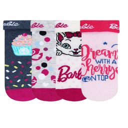 Bonjour Kids Pack Of 4 Assorted Barbie Patterned Ankle Length Socks-picture-15