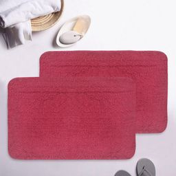 BIANCA Set of 2 Pink Solid Anti-slip Bath Rugs-picture-17