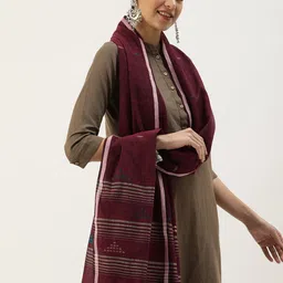 ArtEastri Geometric Woven Design Pure Cotton Dupatta-picture-20