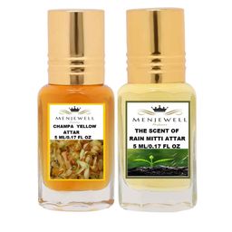 Menjewell Set of 2 Champa Yellow & Rain Mitti Attar 10 ml-picture-41