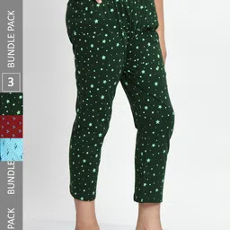 BAESD Girls Pack Of 3 Printed Pure Cotton Capris-image-91
