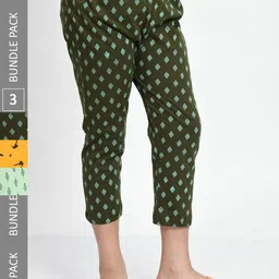 BAESD Girls Pack Of 3 Printed Pure Cotton Capris-image-75