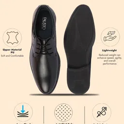 FAUSTO Men Textured Embossed Lace Up Formal Derbys image 2