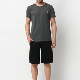 mack jonney VIMAL JONNEY Men Grey & Black Solid Night suit-picture-29