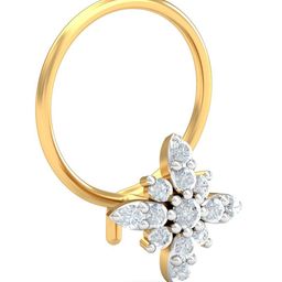 KUBERBOX 18K Yellow Gold Diamond Sreeja Nose Pin-picture-1