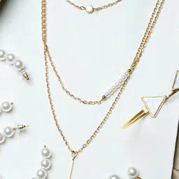 JOKER & WITCH Gold-Toned & White Pearl Beaded Jewellery Set-picture-16