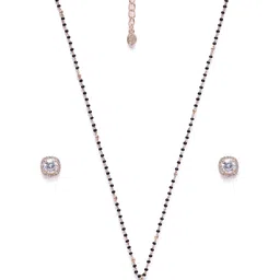 Estele Rose Gold-Plated CZ-Studded Jewellery Set-image-52