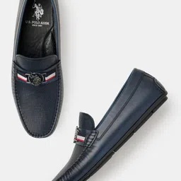 U.S. Polo Assn. Men Textured Patent Leather Loafers-image-96