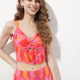 DressBerry Reworked Romance Print Ruched Crop Top-picture-11