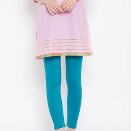AURELIA Women Teal Blue Solid Ankle-Length Leggings-picture-33