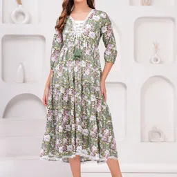 BAESD Women Floral Printed Fit & Flare Midi Dress-picture-28