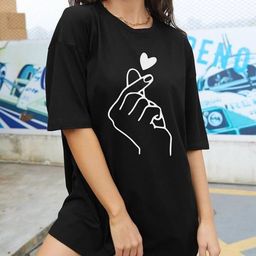 KASHIAN Women Graphic Printed Round Neck Cotton Oversized T-shirt-picture-34