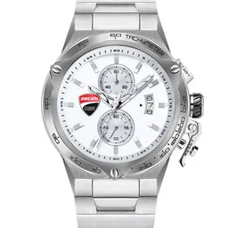 DUCATI CORSE Men White Embellished Dial & Silver Toned Analogue Watch DTWGI2019106-image-0