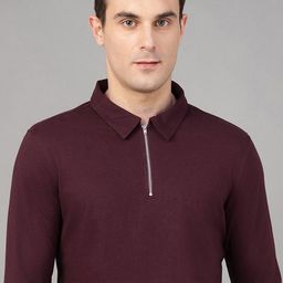 Hancock Men Half Zipper Pure Cotton Bio Finish Slim Fit T-shirt-picture-35