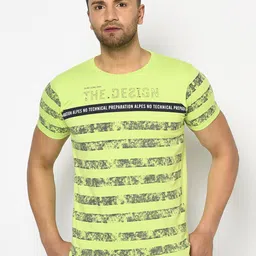 Duke Men Green Striped Round Neck T-shirt-picture-19