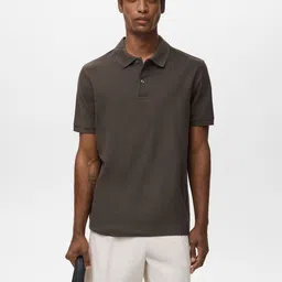 MANGO MAN Polo Collar Pure Cotton Pique T-shirt-picture-12