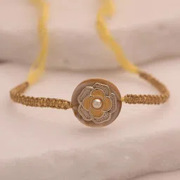 Voylla Radiant Stone Studded Floral Thread Rakhi-picture-50