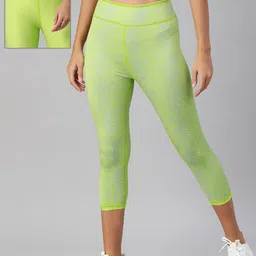 HRX By Hrithik Roshan Women Green Skinny Reversible Rapid-Dry Antimicrobial Crop Tights-image-41