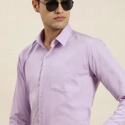 Hancock Solid Chambray Slim Fit Wrinkle Resistant Long Sleeves Formal Shirt-picture-34