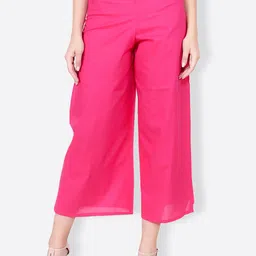 SCORPIUS Women Pink Flared Solid Palazzos-picture-27