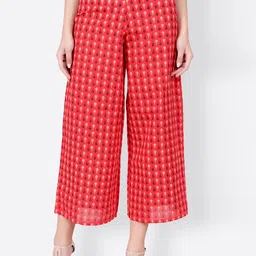 SCORPIUS Women Red Printed Flared Palazzos-picture-27