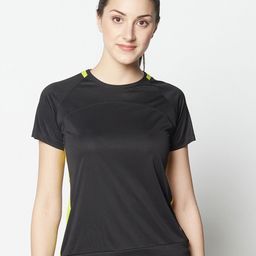 Truerevo Women Black Training or Gym T-shirt-picture-3