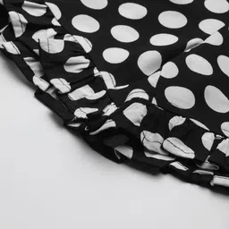 Meeranshi Women Black & White Pure Cotton Polka Dots Print Nightsuit image 4