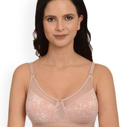 mod & shy Peach-Coloured Self Design Non-Wired Non Padded Minimizer Bra MS99-picture-8