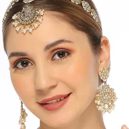 OOMPH Kundan Studded Beaded Jewellery Set-picture-38