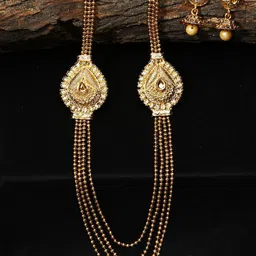 ANIKAS CREATION Gold-Plated Ball Chain-Style Multilayer Jewellery Set-picture-23