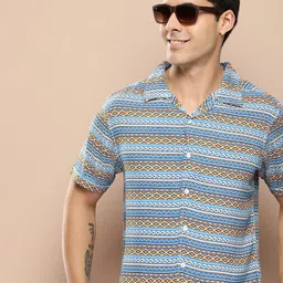 HERE&NOW Men Slim Fit Opaque Printed Casual Shirt-picture-27