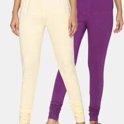 TSG Bliss Women Pack of 2 Solid Churidar Leggings-picture-27