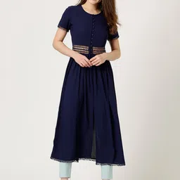 Marie Claire Women Navy Solid Maxi Top-picture-14