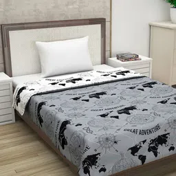 Divine Casa Grey & White AC Room 110 GSM Single Bed Comforter-picture-15