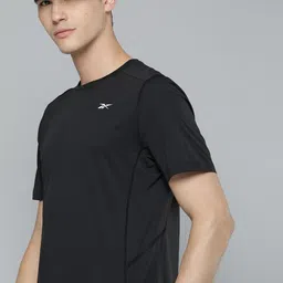 Reebok Men Black United By Fitness MoveSoft Brand Logo Printed Slim Fit T-shirt-picture-15