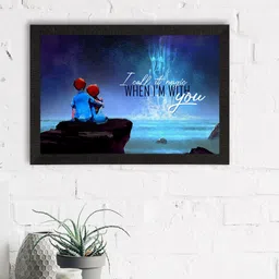 eCraftIndia Blue & Black Love Theme Quote Satin Matt Texture UV Art Painting-image-37