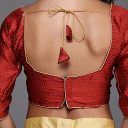 Mitera Beige & Gold-Toned Woven Design Semi-Stitched Lehenga Choli image 2