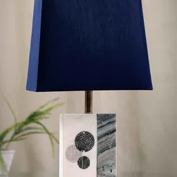 POSH-N-PLUSH Blue & White Solid Winged Marble Table Lamp-picture-25