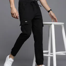 WROGN Men Mid Rise Cargo Style Joggers-image-57