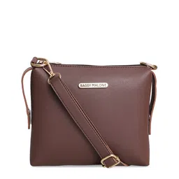 Bagsy Malone Brown PU Structured Sling Bag-picture-29