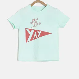 MINI KLUB Boys Blue Printed Round Neck Pure Cotton T-shirt-picture-46