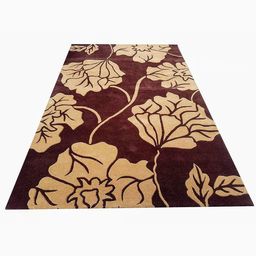 IMRA CARPET Beige & Brown Floral Woollen Carpet-picture-21