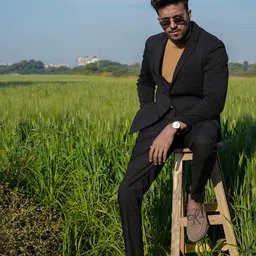 Mast & Harbour Men Black Solid Regular Fit Single-Breasted Casual Blazer image 2